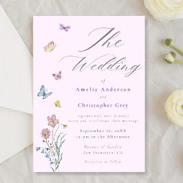 Invitación Boho Wildflower Butterfly Boda