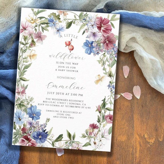 Invitación Boho Wildflower Chica Bebé En Bloom Baby Shower (Subido por el creador)