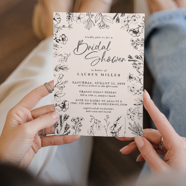 Invitación Boho Wildflower Ducha nupcial Botánica (Join us for a rustic bridal shower!
)