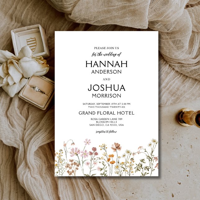 Invitación Boho Wildflower Elegant Garden Wedding (Subido por el creador)