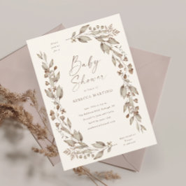 Invitación Boho Wildflower Elegante Baby Shower Floral