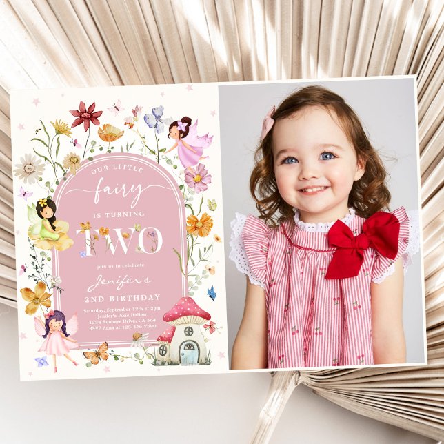 Invitación Boho Wildflower Fairy 2º Fiesta de cumpleaños foto (Subido por el creador)