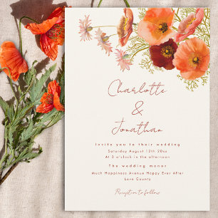 Invitación Boho Wildflower Fall Wedding