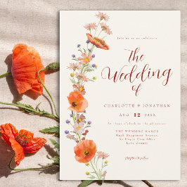Invitación Boho Wildflower Fall Wedding