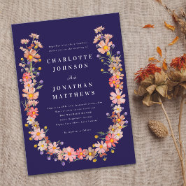 Invitación Boho Wildflower Fall Wedding