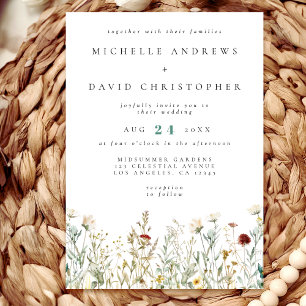 Invitación Boho Wildflower Field Boda