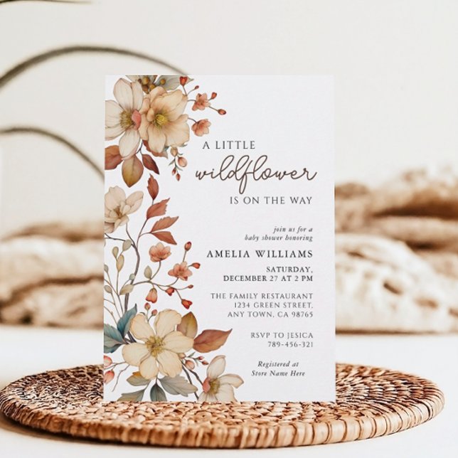 Invitación Boho Wildflower Floral Baby Shower (Subido por el creador)