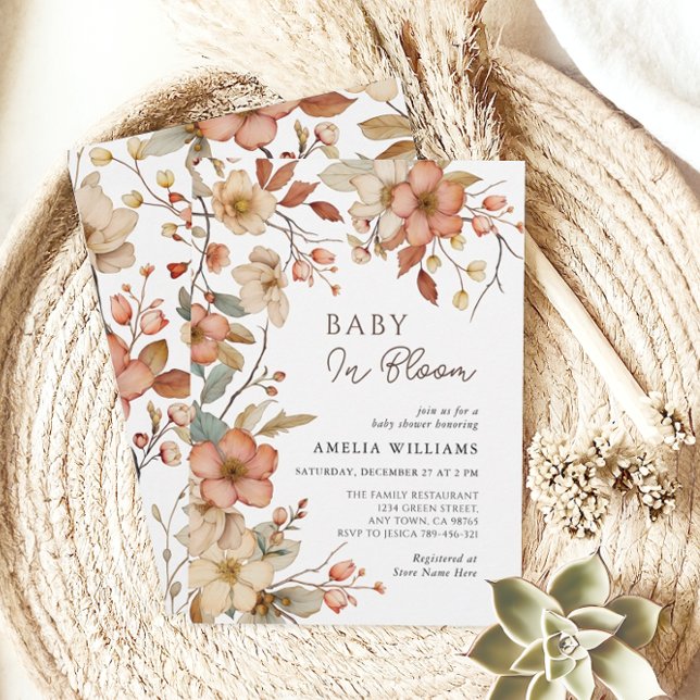 Invitación Boho Wildflower Floral Baby Shower (Subido por el creador)