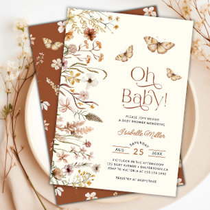 Invitación Boho Wildflower Floral Baby Shower