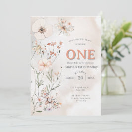 Invitación Boho Wildflower Floral Bebé cumpleaños