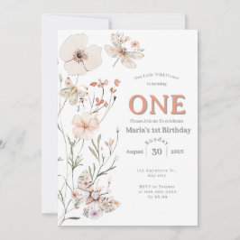 Invitación Boho Wildflower Floral Bebé cumpleaños