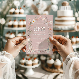 Invitación Boho Wildflower Floral Bebé cumpleaños