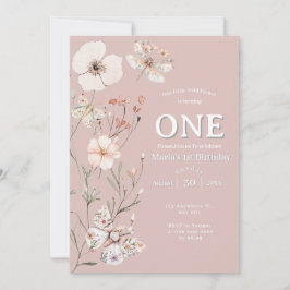 Invitación Boho Wildflower Floral Bebé cumpleaños