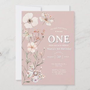 Invitación Boho Wildflower Floral Bebé cumpleaños