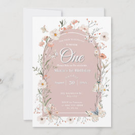 Invitación Boho Wildflower Floral Bebé cumpleaños