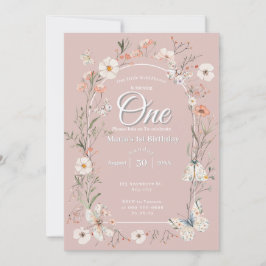 Invitación Boho Wildflower Floral Bebé cumpleaños