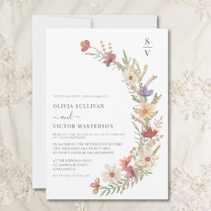 Invitación Boho Wildflower Floral Boda