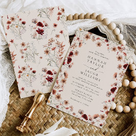 Invitación Boho Wildflower Floral Boda