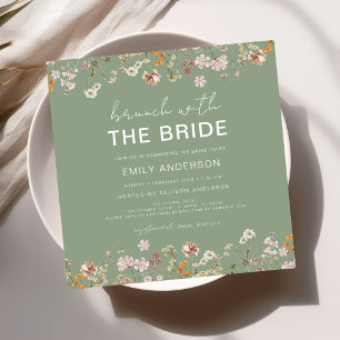 Invitación Boho Wildflower Floral Bridal Shower Brunch