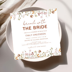 Invitación Boho Wildflower Floral Bridal Shower Brunch
