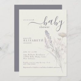 Invitación Boho Wildflower Floral Cream Baby Shower