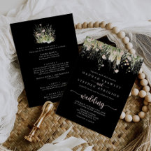 Boho Wildflower Frente negro y Boda posterior