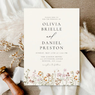 Invitación Boho Wildflower Garden Wedding