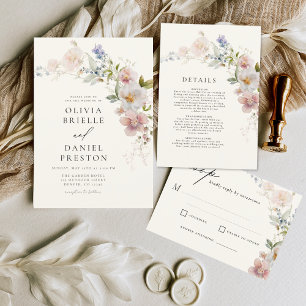 Invitación Boho Wildflower Garden Wedding