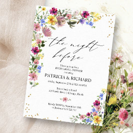 Invitación Boho Wildflower La Noche Antes de la Cena de Ensay