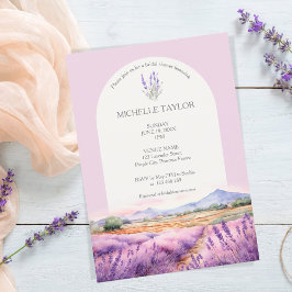Invitación Boho Wildflower Lavender Morado Violeta Floral
