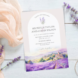 Invitación Boho Wildflower Lavender Morado Violeta Floral