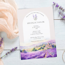 Invitación Boho Wildflower Lavender Morado Violeta Floral