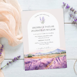 Invitación Boho Wildflower Lavender Morado Violeta Floral