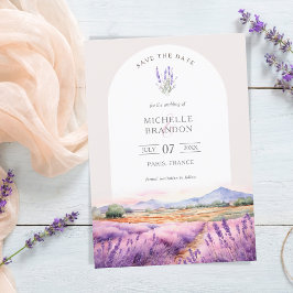 Invitación Boho Wildflower Lavender Verano violeta morado