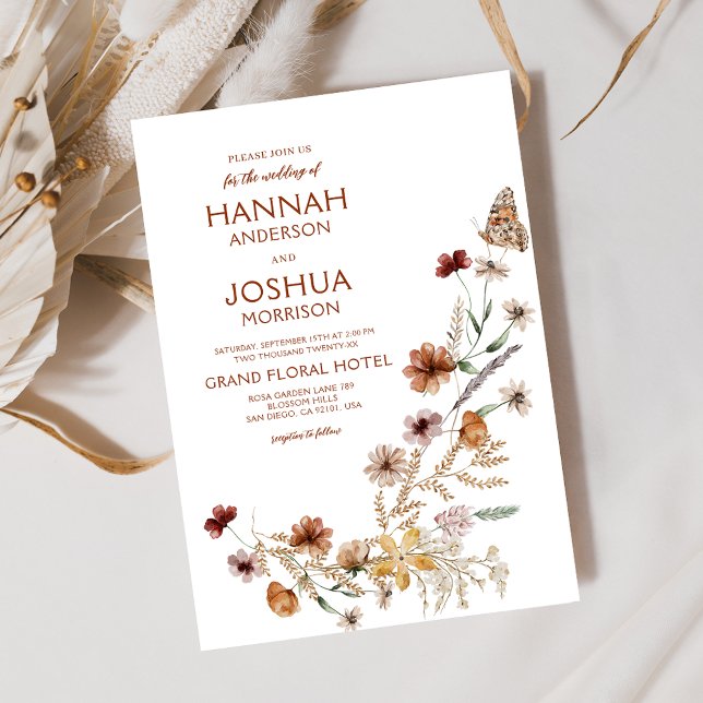 Invitación Boho Wildflower Mariposa mariposa Boda Jardín (Subido por el creador)