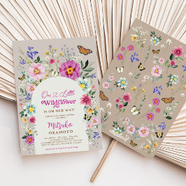 Invitación Boho Wildflower mariposa mariposa Chica Baby Showe