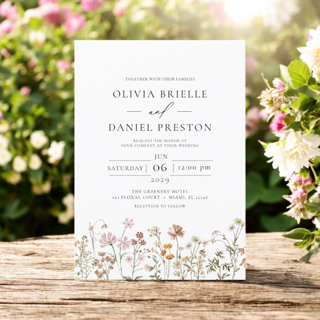 Invitación Boho Wildflower Meadow Spring Garden Wedding (Subido por el creador)
