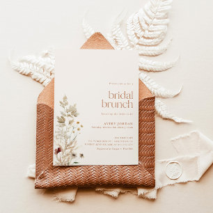 Invitación Boho Wildflower Moderno Floral Caída Bridal Shower