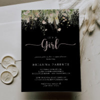Boho Wildflower Negro es un Baby Shower Chica