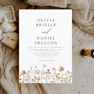 Invitación Boho Wildflower Rustic Garden Wedding
