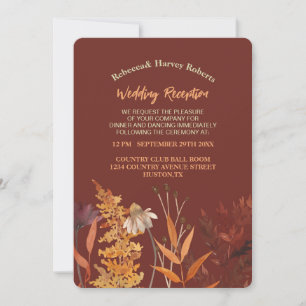 Invitación Boho Wildflower Terracotta Boda otoño otoño