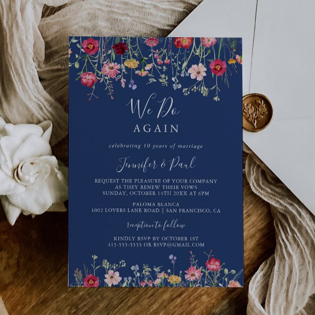 Invitación Boho Wildflower Volvemos a prometer la renovación (Subido por el creador)