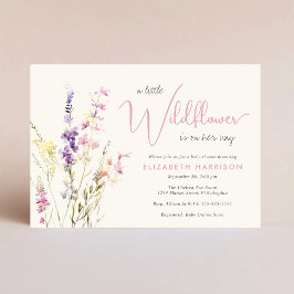 Invitación Boho Wildflower Watercolor Baby Girl Shower