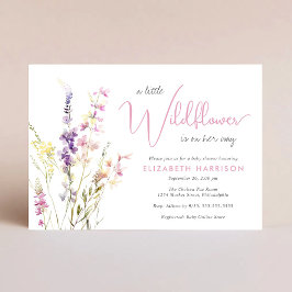 Invitación Boho Wildflower Watercolor Baby Girl Shower