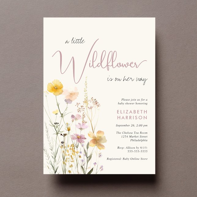 Invitación Boho Wildflower Watercolor Baby Shower (Subido por el creador)