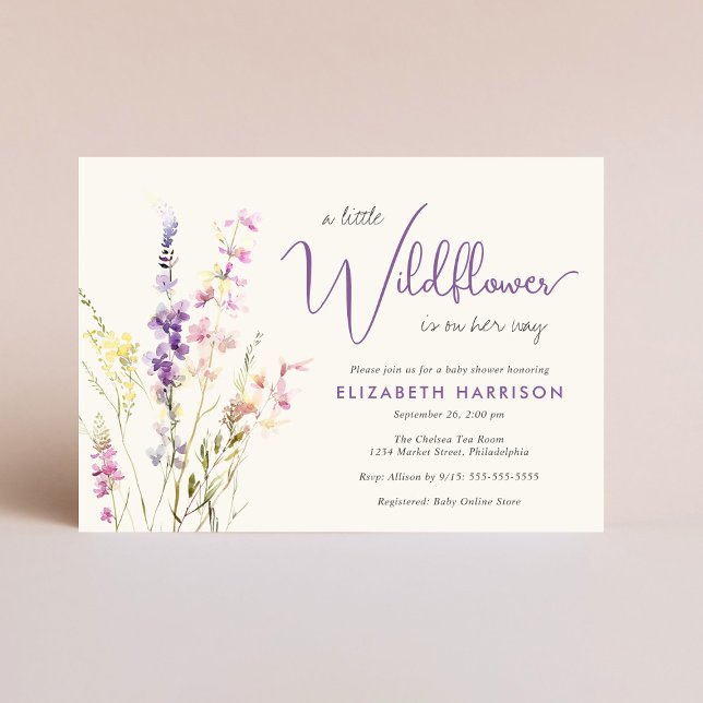 Invitación Boho Wildflower Watercolor Baby Shower (Subido por el creador)
