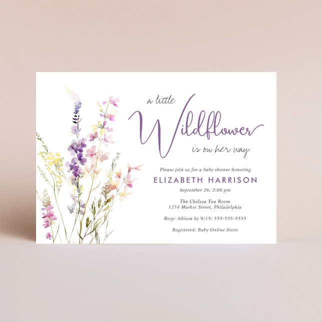 Invitación Boho Wildflower Watercolor Baby Shower (Subido por el creador)