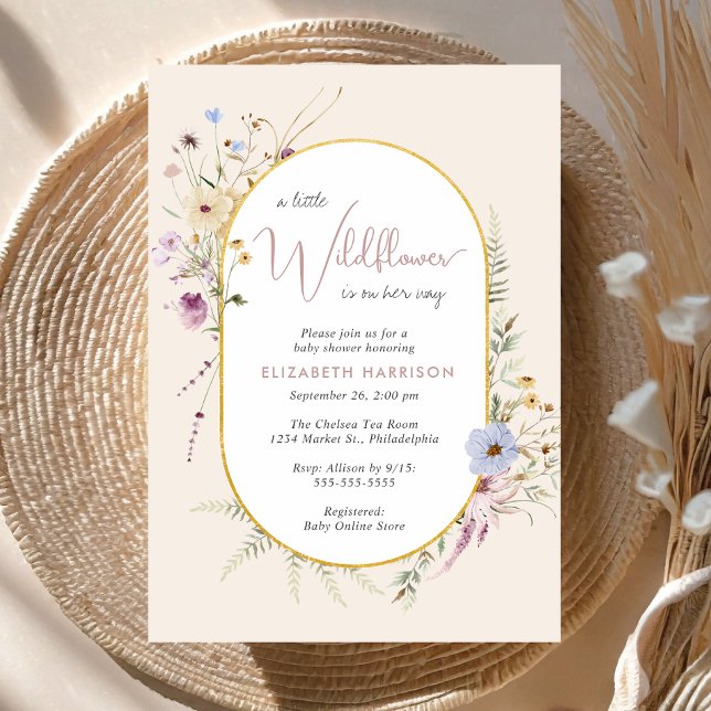 Invitación Boho Wildflower Watercolor Bebé Shower (Subido por el creador)