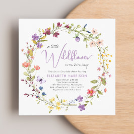 Invitación Boho Wildflower Watercolor Bebé Shower