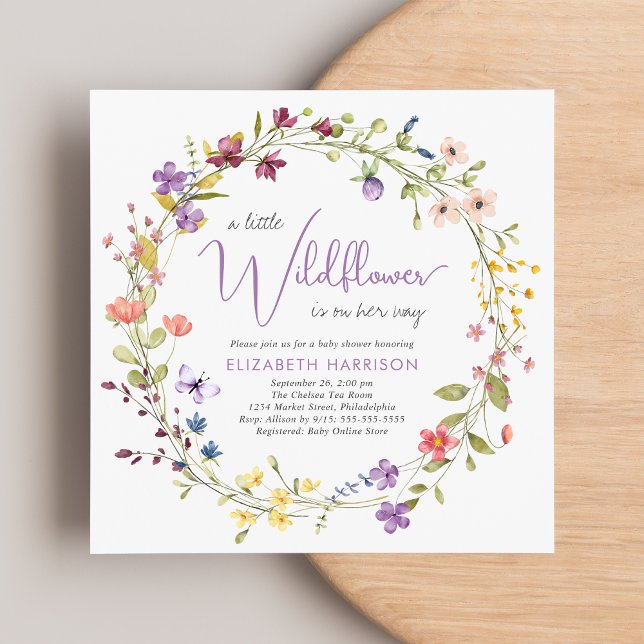 Invitación Boho Wildflower Watercolor Bebé Shower (Subido por el creador)